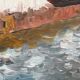 "St Jean Pied de Port",  huile sur panneau encadrée et signée M. Garet, XXème