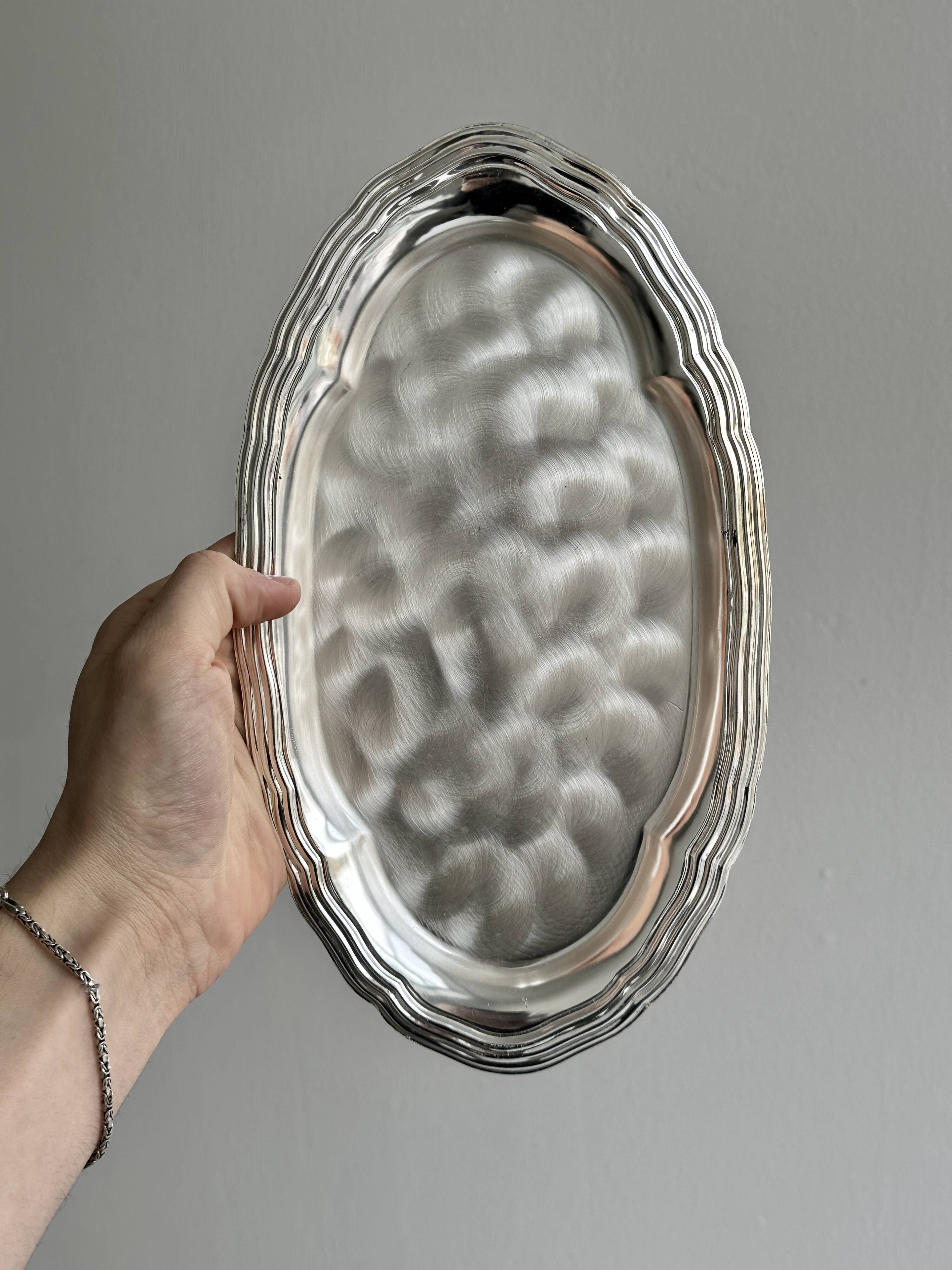 Light shiny metal tray