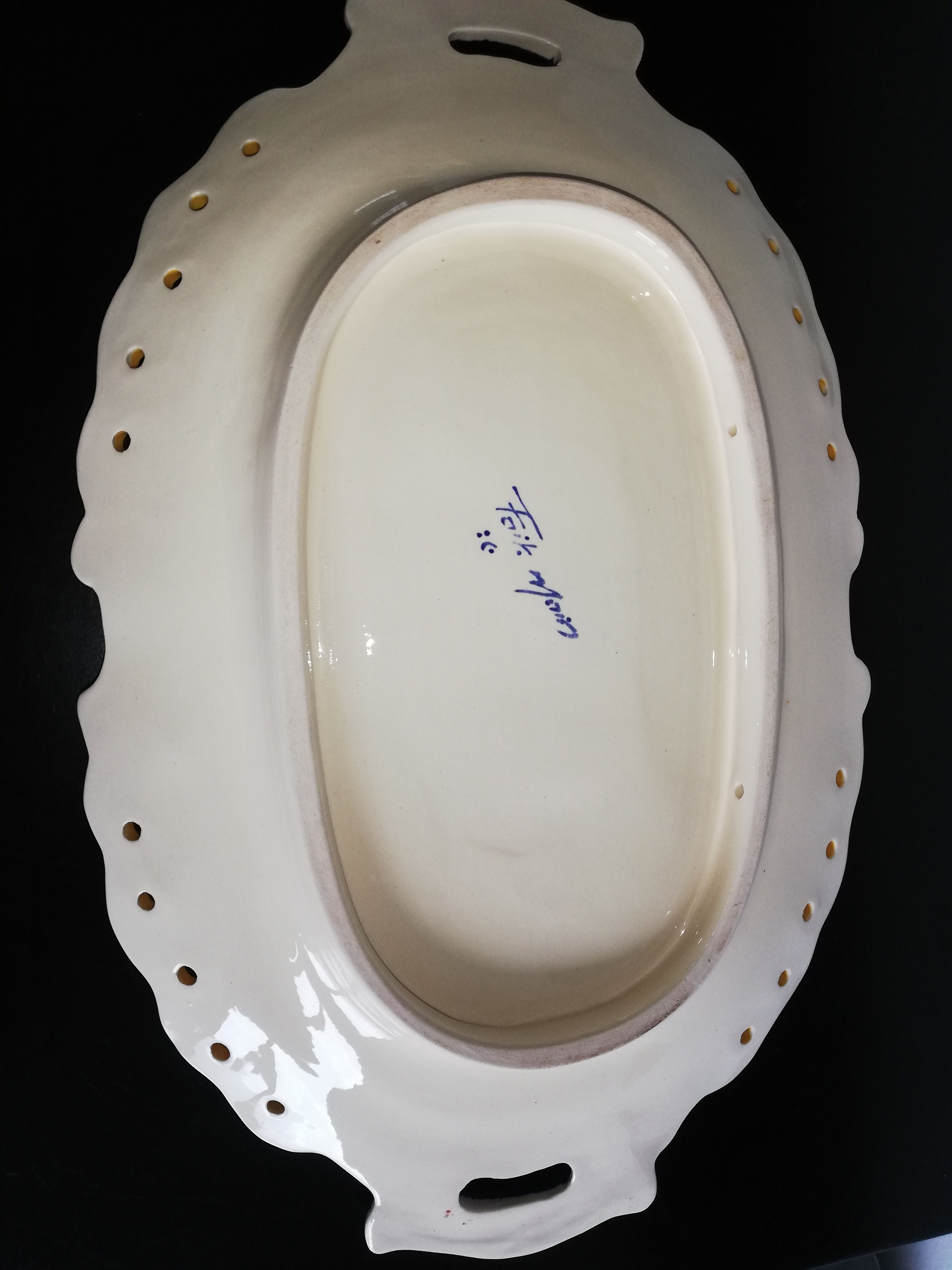 Blue ceramic tray of Desvres