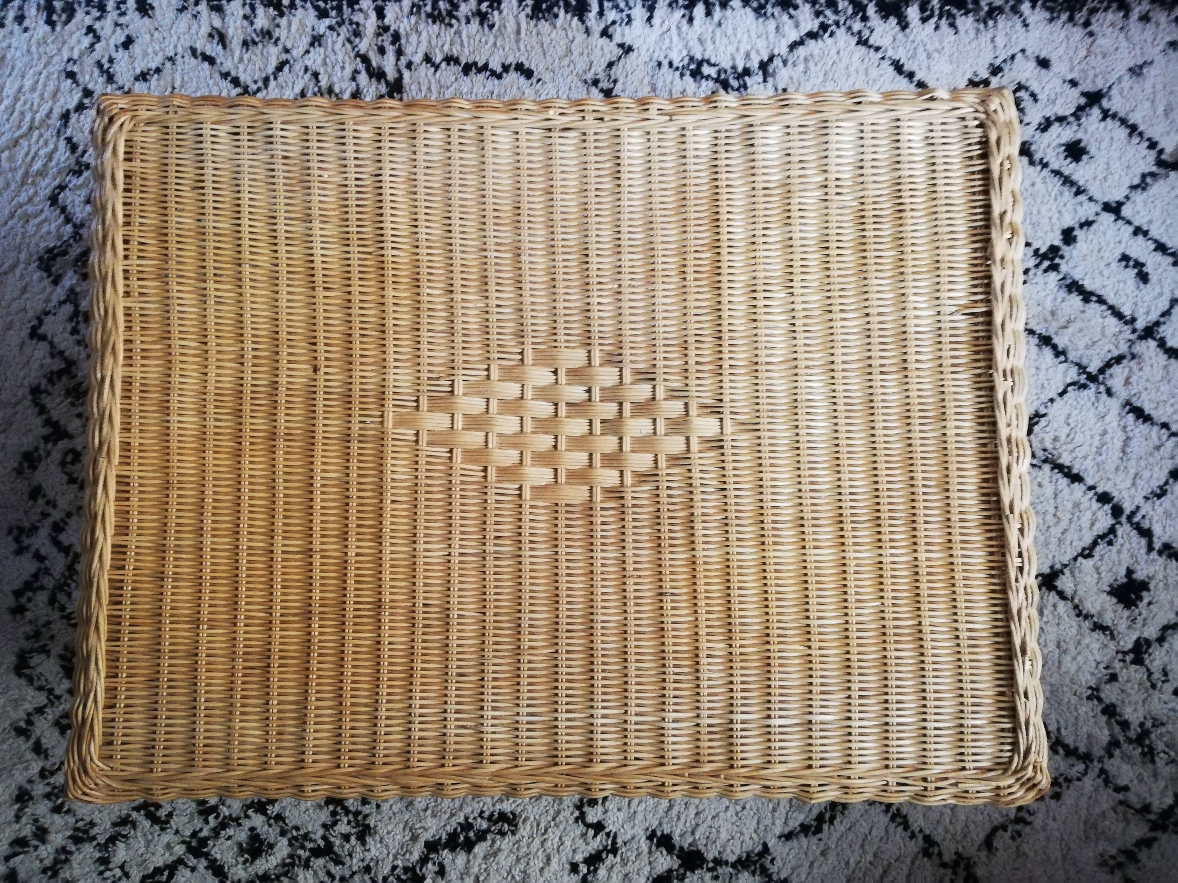 Rattan and wicker coffee table