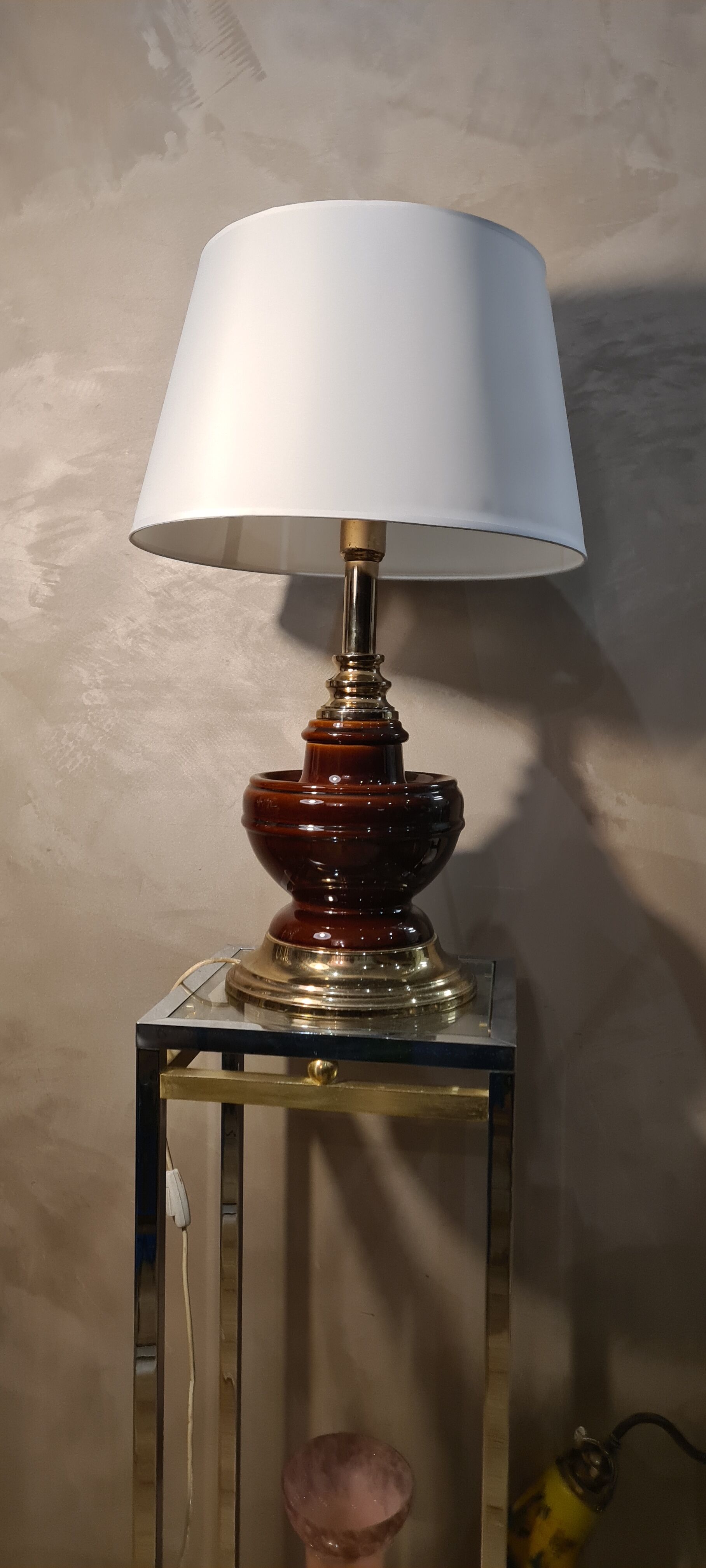 Luxury lamp ceramic chrome gold lampshade white new 65x40