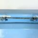 Lampe tube suspendue industrielle bleue de polam gdansk, 1970s