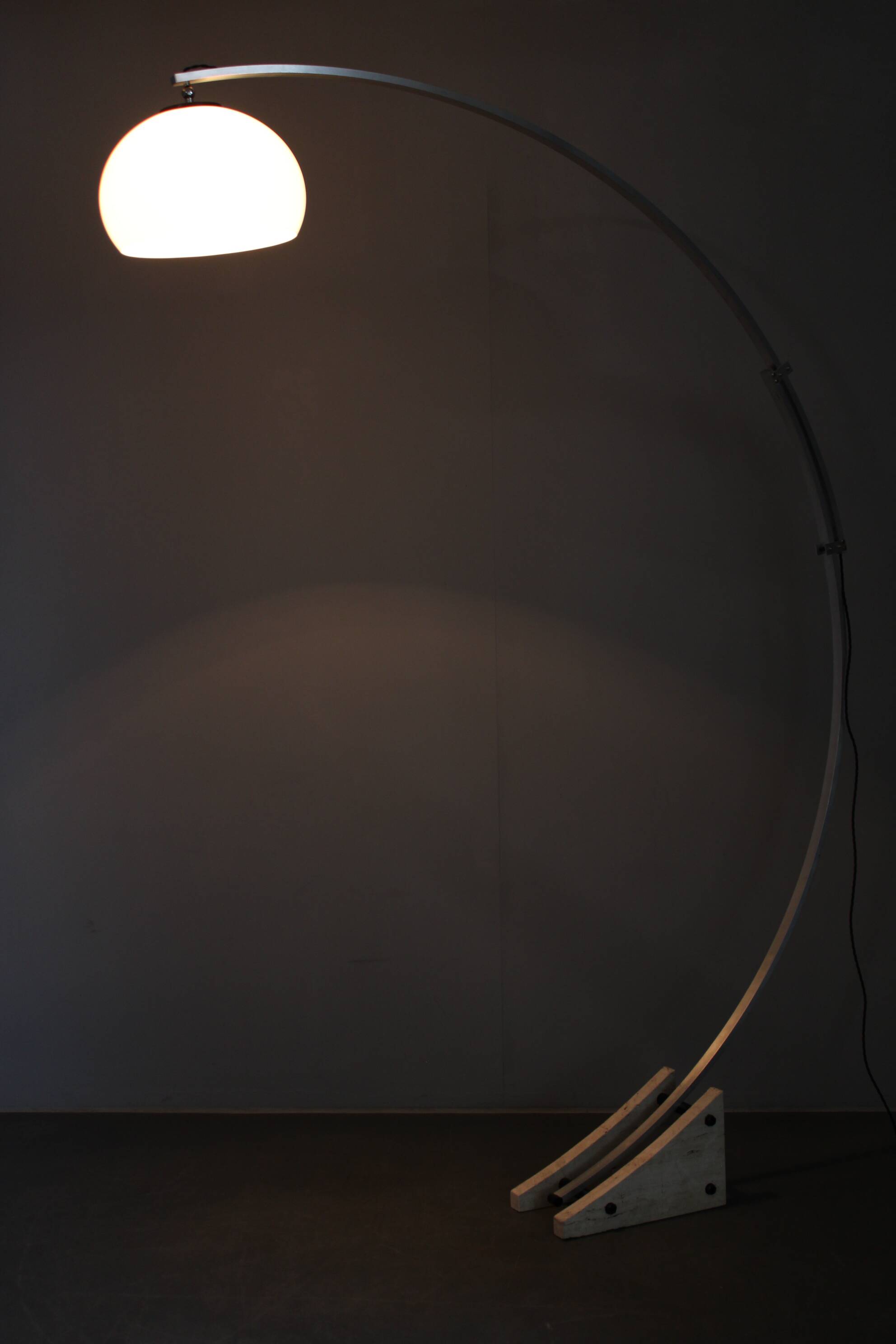 1970s Harvey Guzzini Arc Adjustable Floor Lamp, Italy