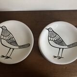 Set of 10 plates by Picault himself bird 1960