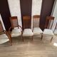 Set of 6 Calligaris dining chairs in wood and Alcantara.