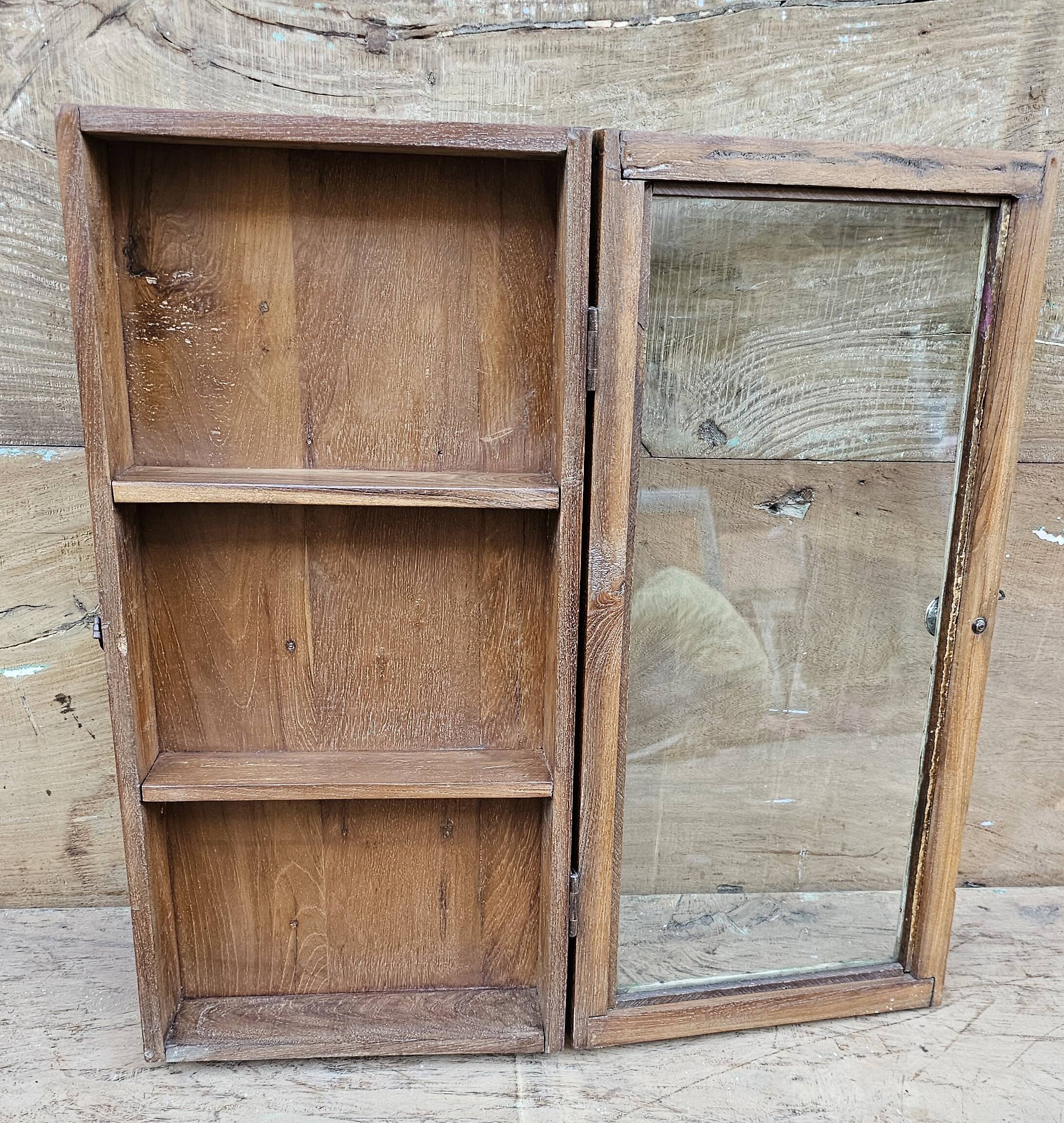 Old Burmese teak wall display case