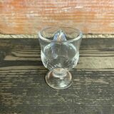 Vintage egg cup, hen shape, clear molded glass