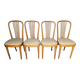 4 designer chairs in bent beech ep 1950 Italy