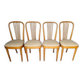 4 chaises design en hetre courbé ep 1950 italie