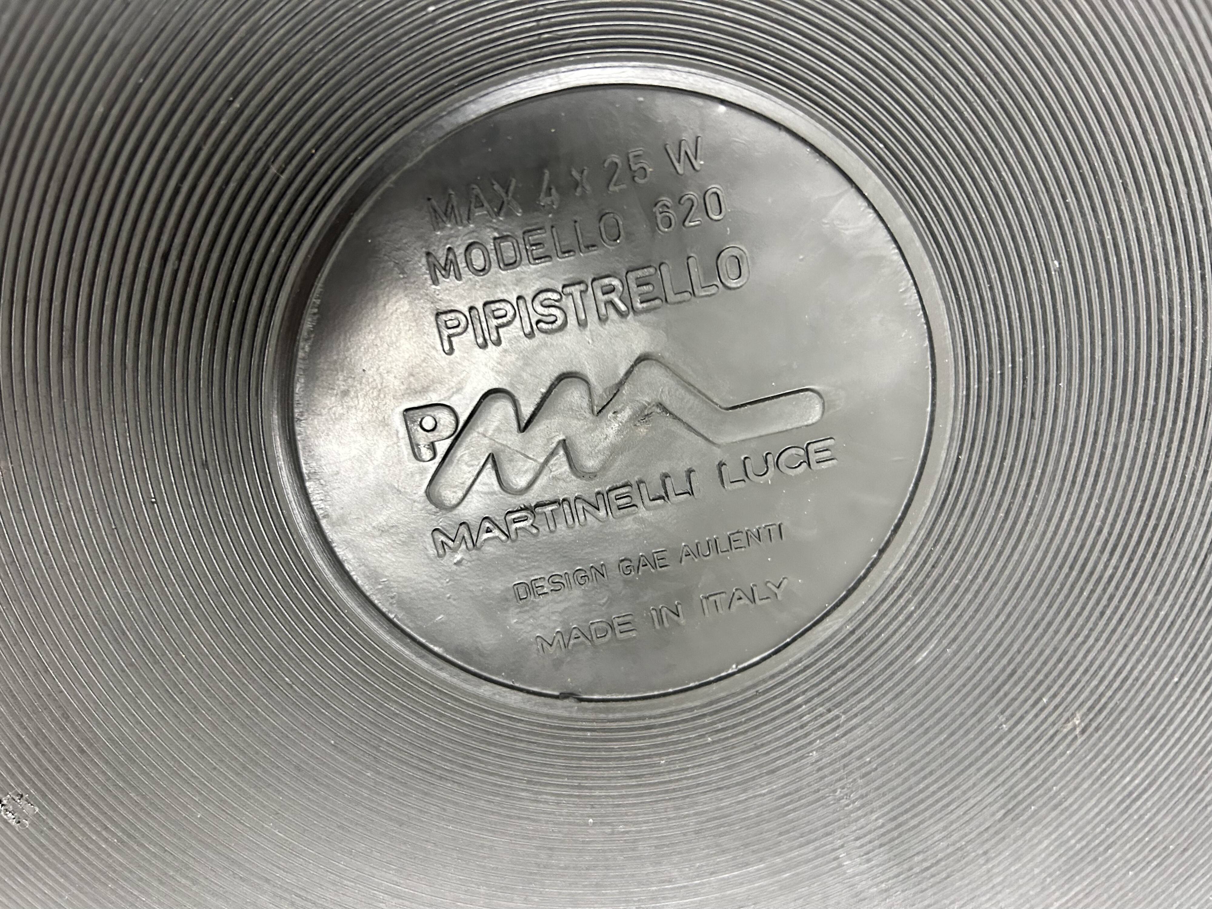 Black Pipistrello lamp by Gae Aulenti for Martinelli Luce, 1960s