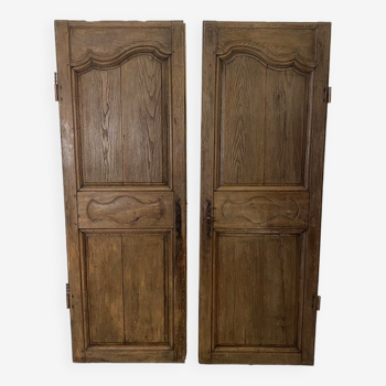 Pair of oak closet doors