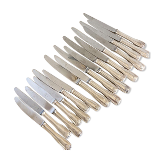 Set of 18 antique knives, silver metal