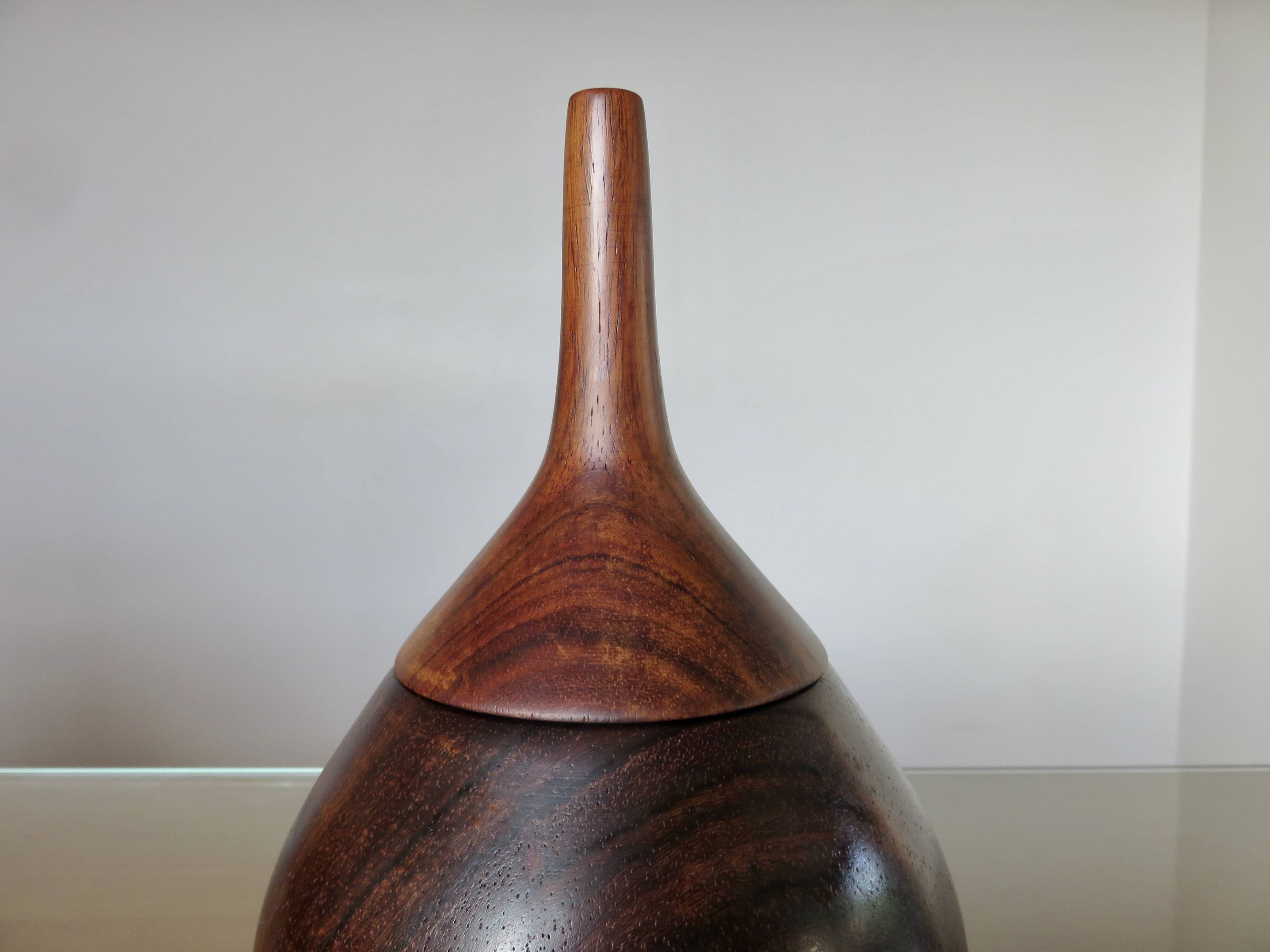 Scandinavian rosewood box, free form, 60s-70s