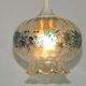 French Vintage Clear Glass Ceiling Light with Colourful Floral Decoration