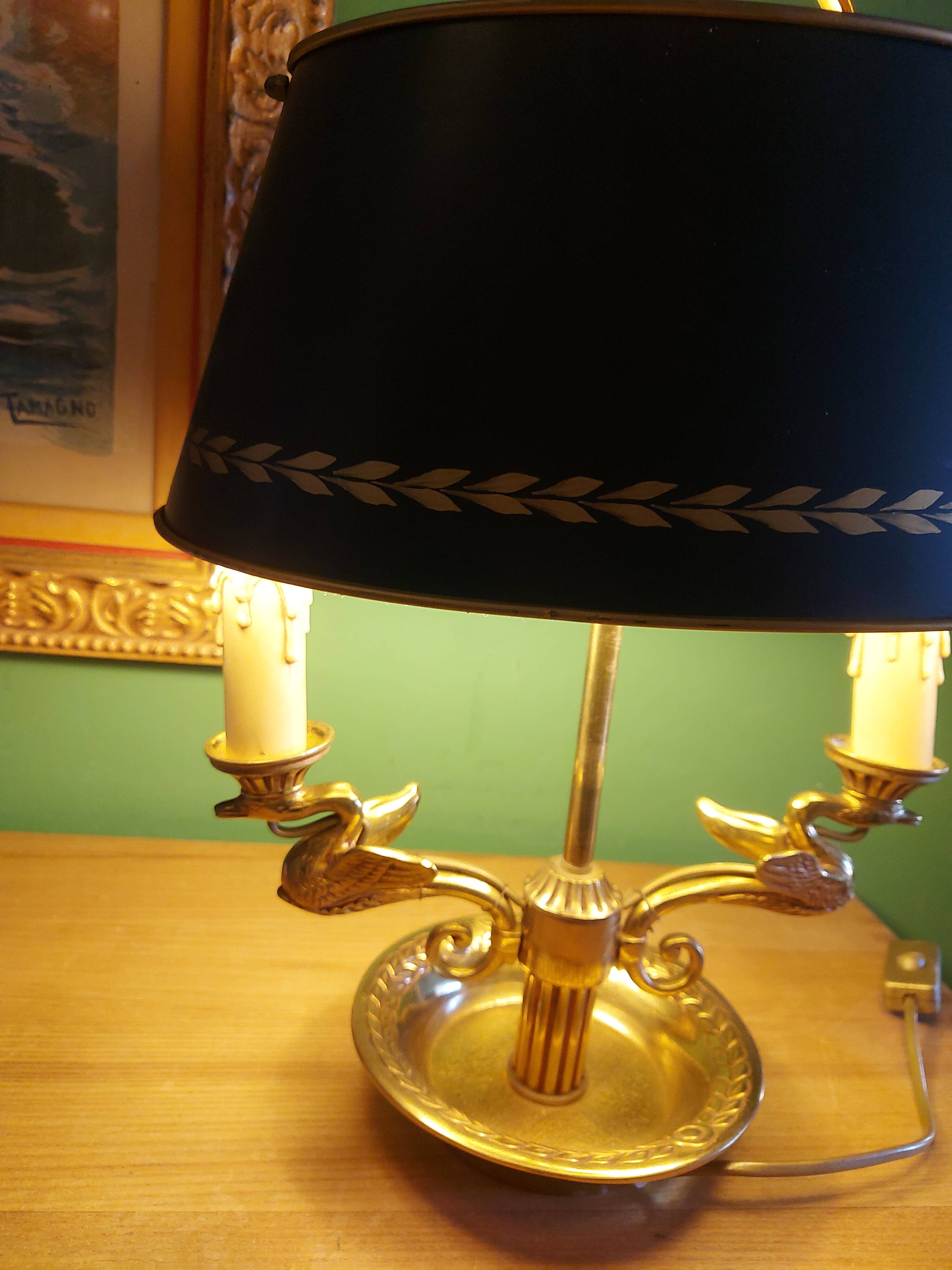 BOUILLOTTE LAMP IN BRONZE, SIGN DECOR