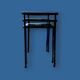 Trio of vintage nesting tables in mosaic and wrought iron