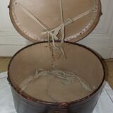 Studded old leather hat box