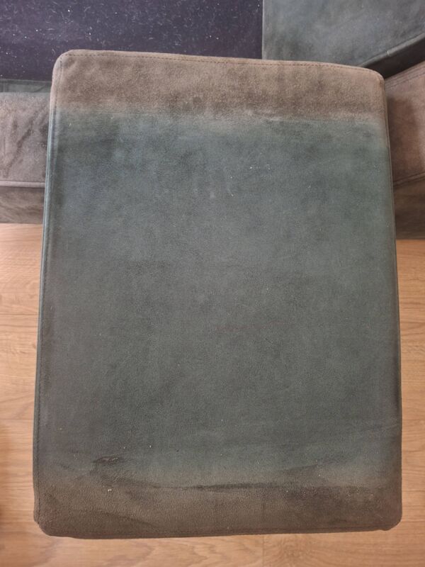 Cadre de lit double - Roche Bobois années 70 - complet – daim vert d’origin