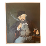 Old portrait, portrait of a man with a pipe