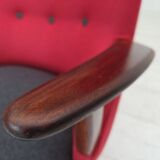 1960s, Danish designed armchair, reupholstered, furniture wool.