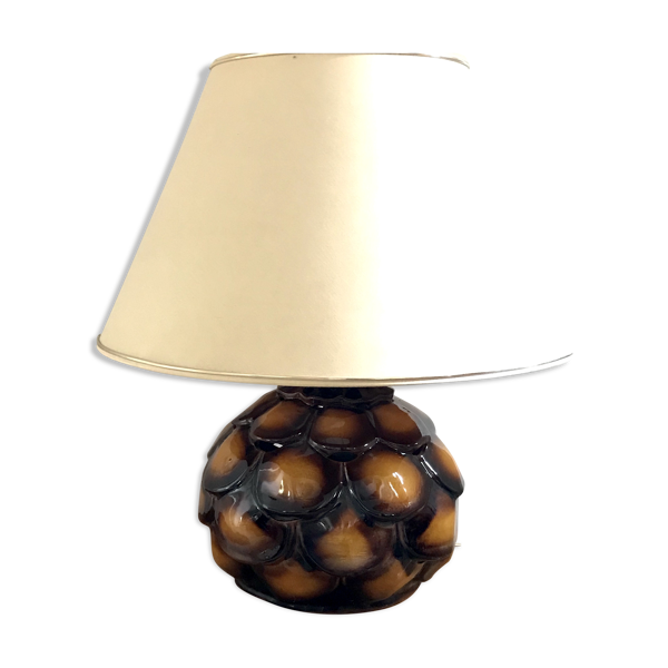 Lampe en terre cuite ajourée vintage