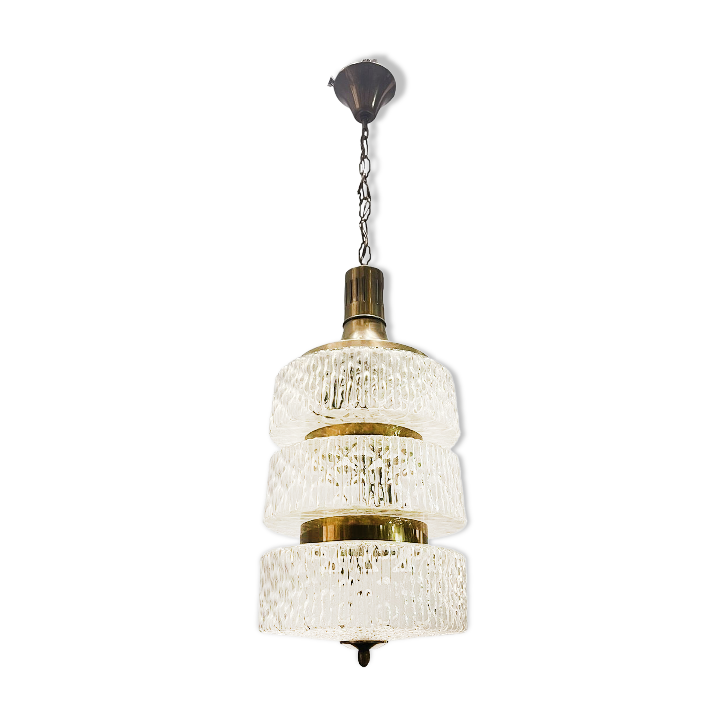 Mid-century crystal light pendant, 1970s