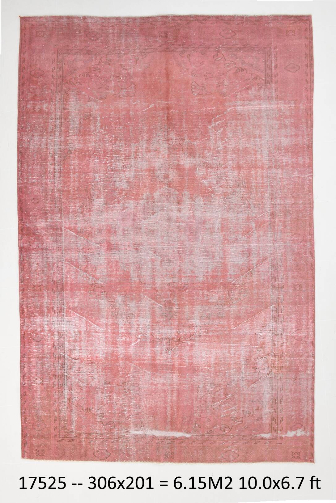 7x10 Blush Pink Vintage Rug, 216x304Cm
