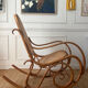 Curved wooden rocking chair