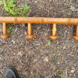 Rustic wooden coat rack turned in imitation of bamboo 1900 4 hooks