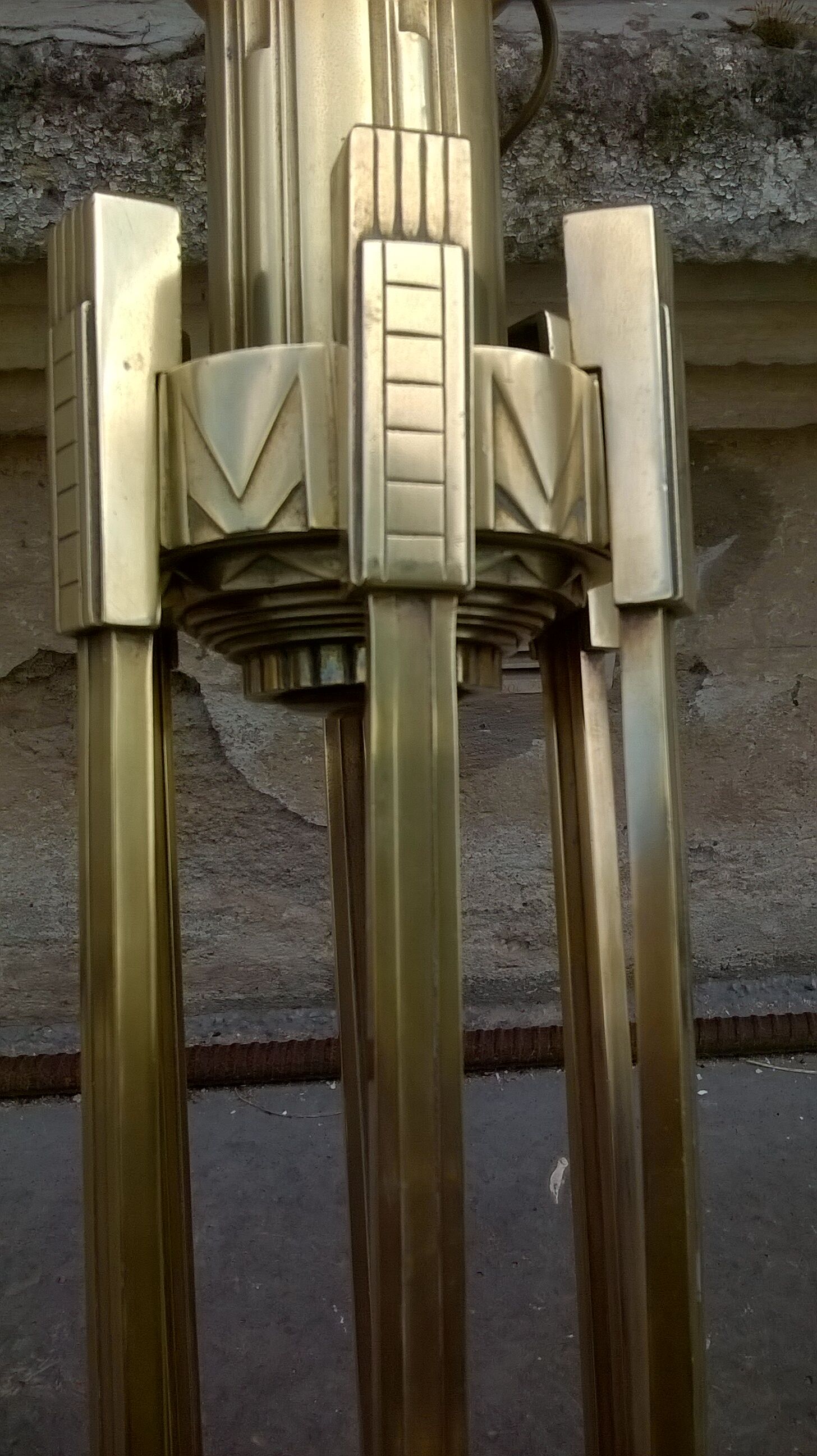 Bronze chandelier and brass art deco period