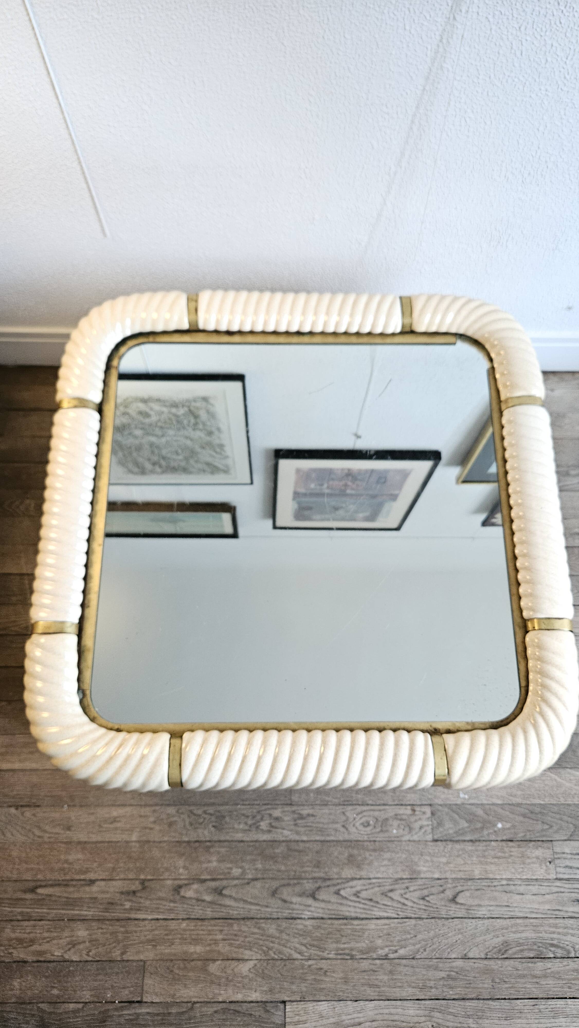 Ceramic and mirrored glass coffee table - Tommaso Barbi,