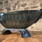 French Art Deco cast iron enamel planter – 1920s–1930s