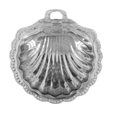 Silver-plated metal shell butter dish