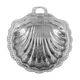 Silver-plated metal shell butter dish