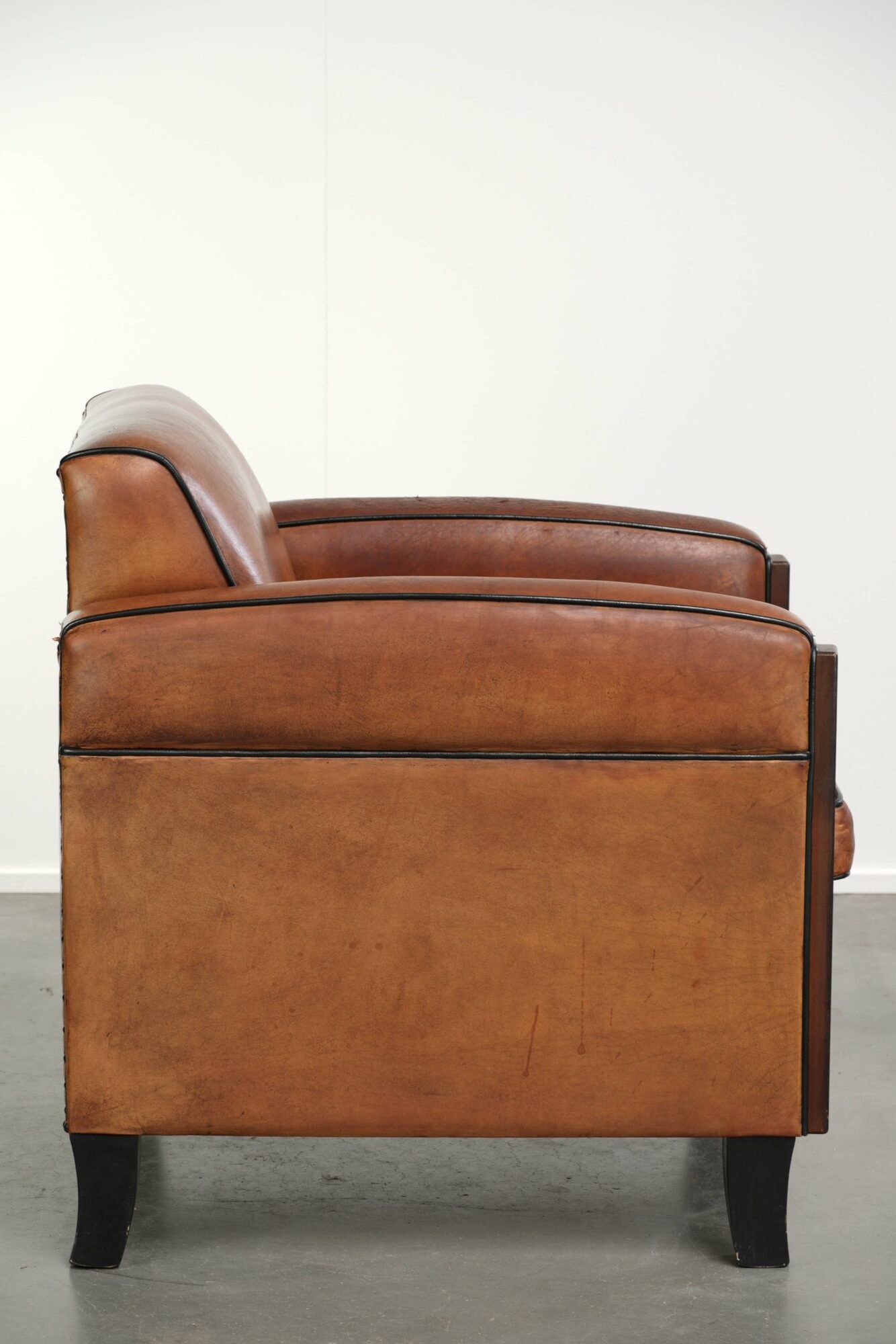 Very interesting sheepskin Art Deco design armchair with a great design