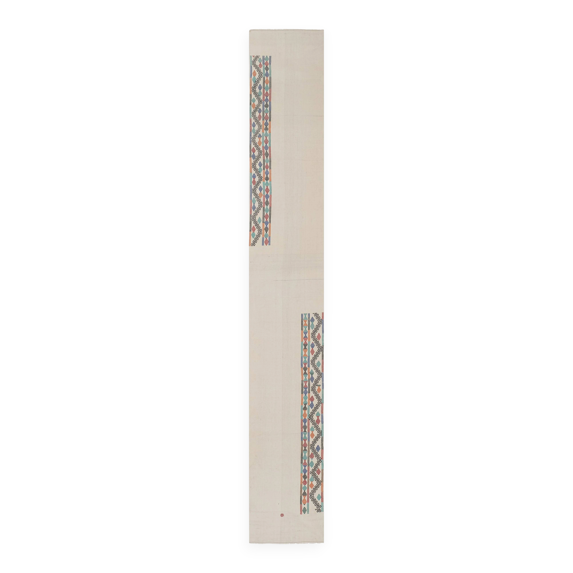 Vintage Turkish hallway rug 74x478 cm