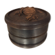Boîte décorative en bois pomme de pin signée C Hauler