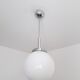 Suspension / chandelier brewery - Large opaline globe 30 cm -Italy 70s