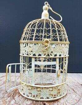 Classic roung wrought iron bird cage small