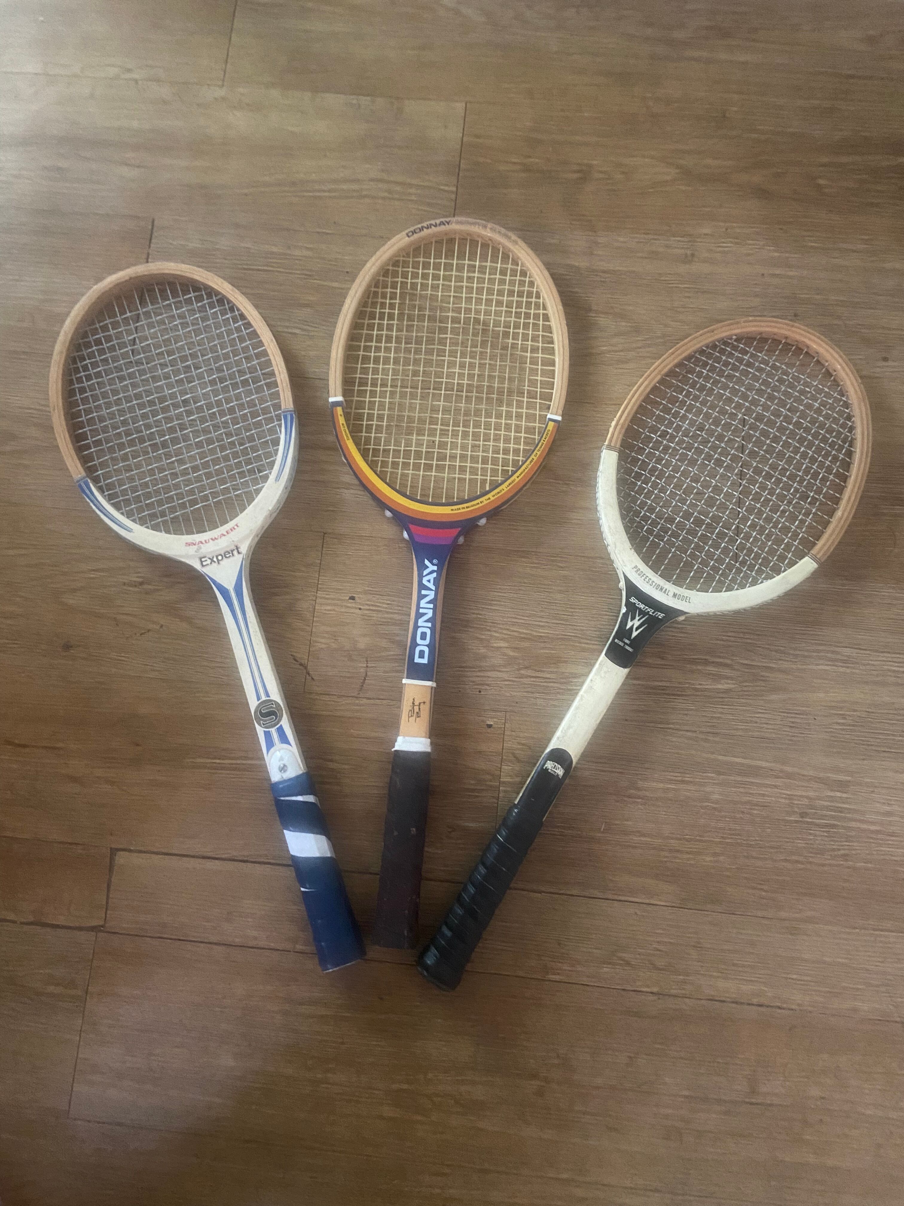 Trio de raquettes de tennis vintage