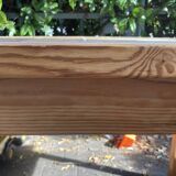 Pine and brown ceramic table, 1960s