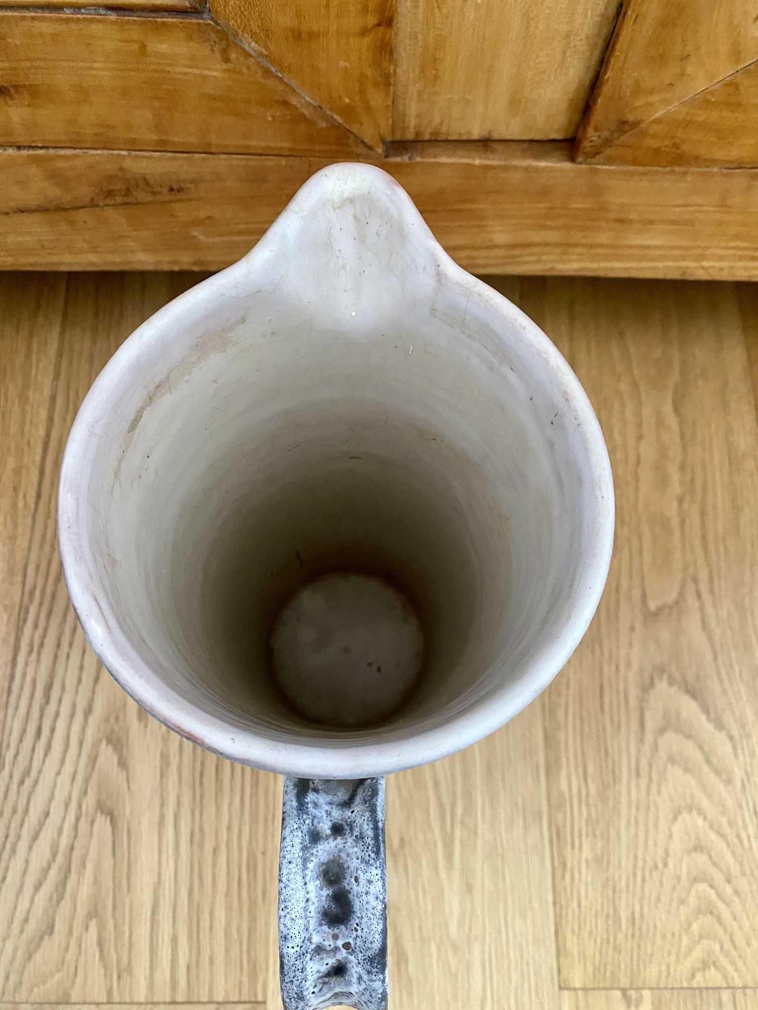 Ceramic pitcher Jean Austruy gray black and white