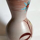 German ceramic vase west-germany with two flowers model n°1256