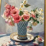Signed framed painting Oil on canvas dimensions: height -59 cm - width -49 cm -