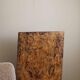 Antique square table with drop leaves made of burl wood, handcrafted in Sweden, 19th century.
