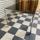 Chrome table and smoked glass