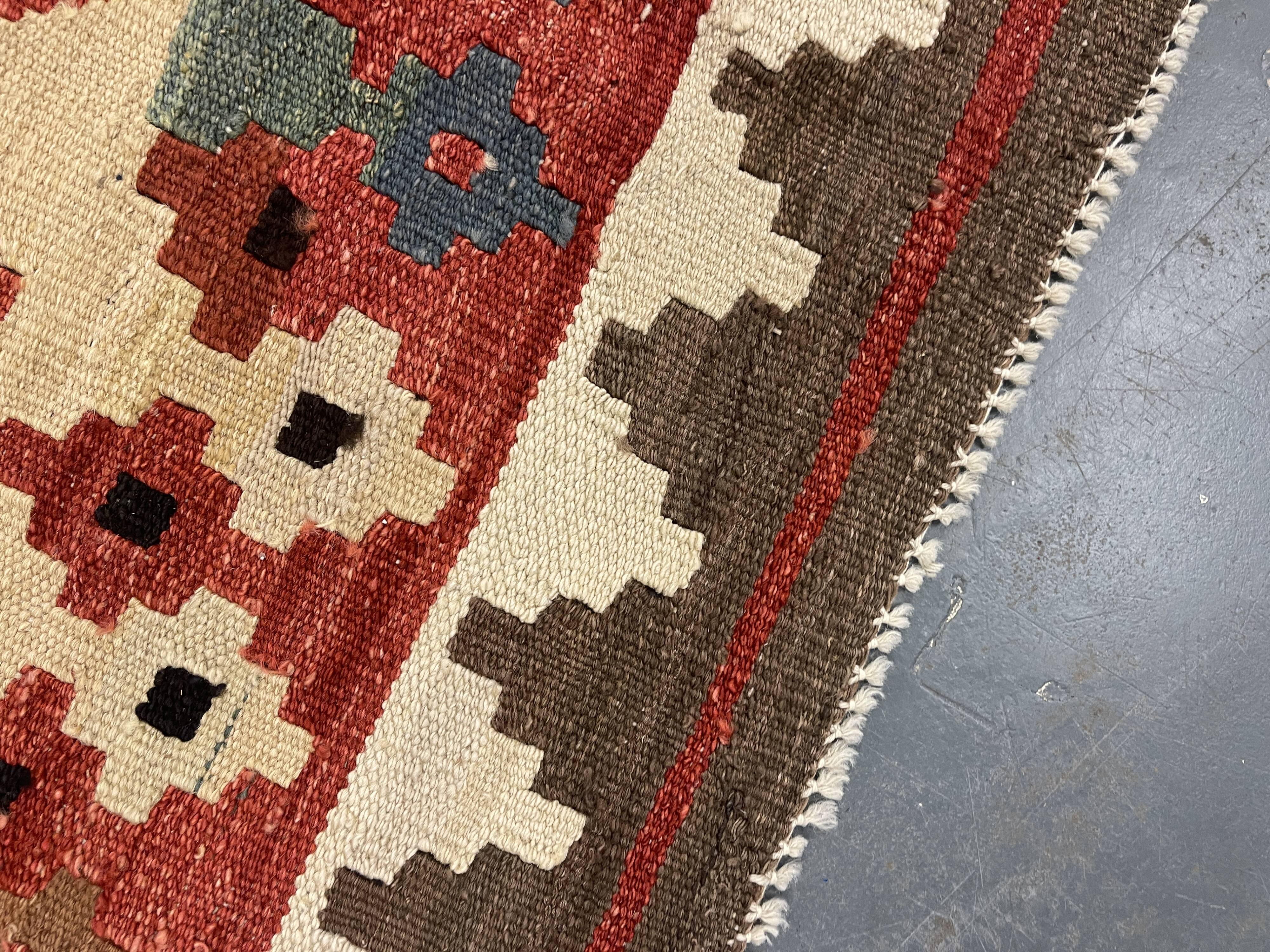 Traditional Tribal Kilim Rug, Multicolour Kilims Wool Area Geometric Carpet