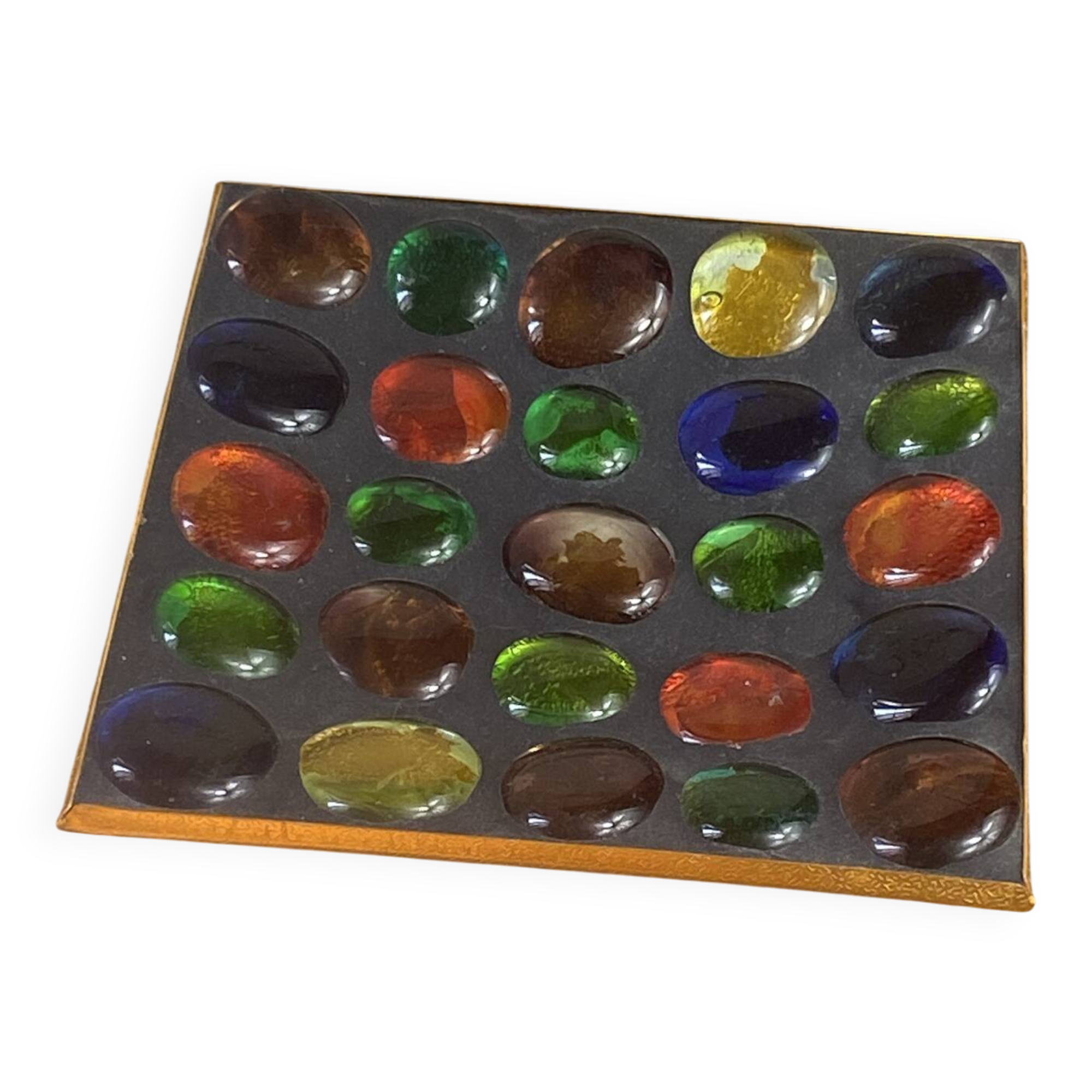 Ashtray, coloured pebbles, 1970s