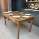 Renovated oak and walnut farmhouse table.