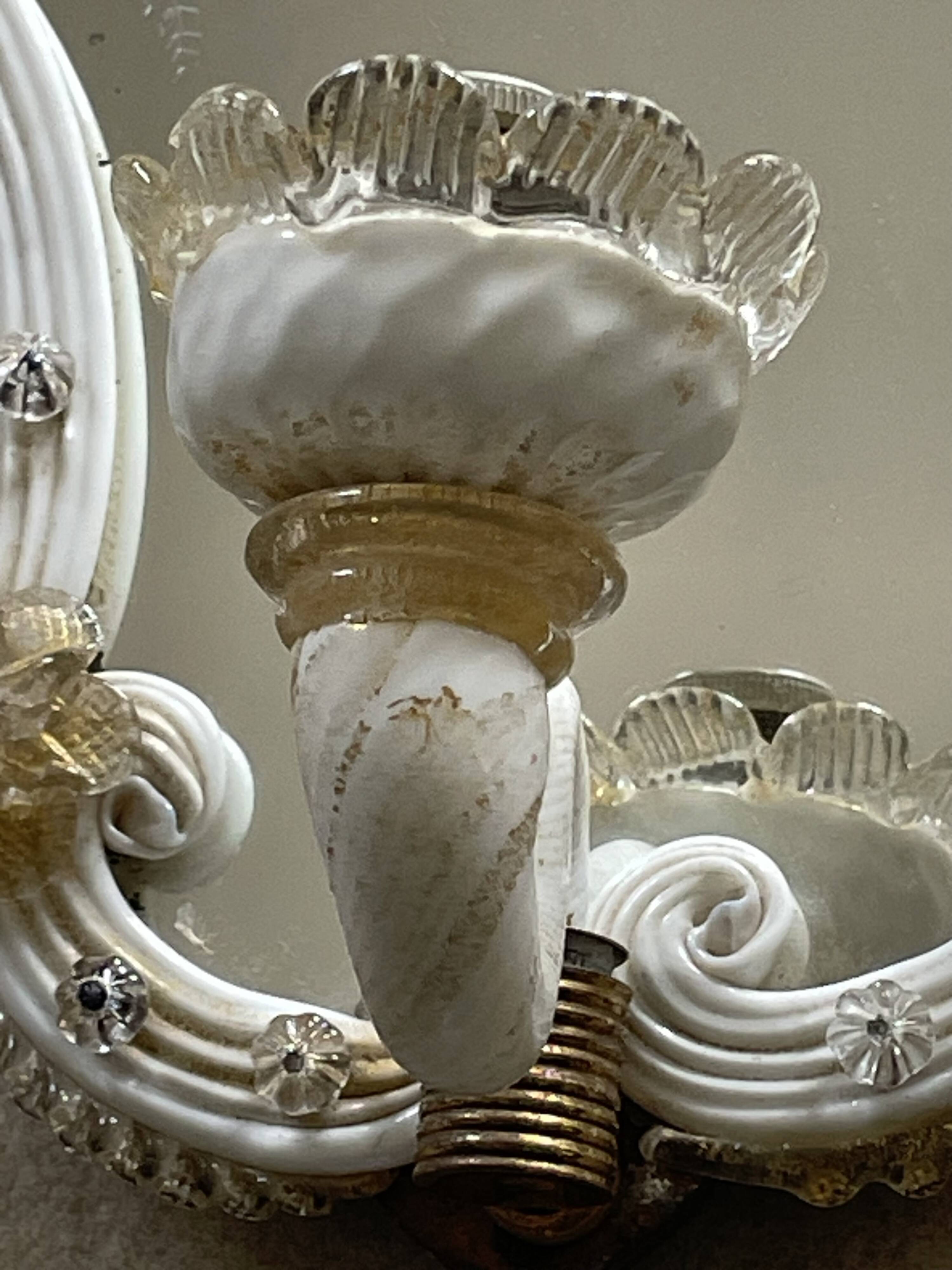 Murano glass mirror wall light